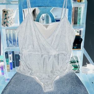 Black/Gold Ashley Stewart sparkling body suit